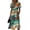Green, variant on Vibrant Tropical Hibiscus Print Wrap Dress for Women - V-Neck Short Sleeve High Waist A-Line Midi Summer Beach Vacation Gown, Flowy Boho Holiday Party Dress with Cinched Waist Hot Pink S