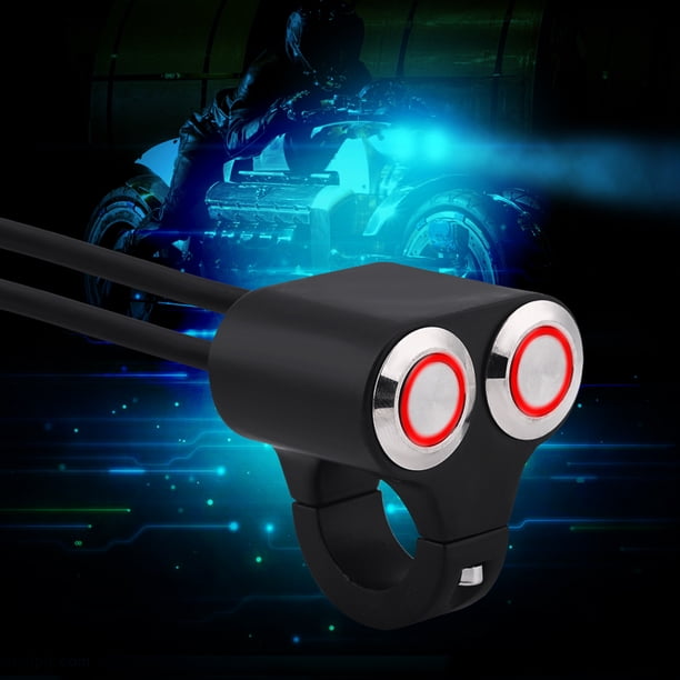 Interruptor de manillar de motocicleta interruptor de manillar de motocicleta de 7/8 pulgadas y 22 mm luz antiniebla de freno de faro encendido/apagado con luz indicadora ANGGREK Otros