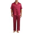 thumbnail image 1 of CONJUNTO DE PIJAMAS DE SATÉN CHIC INSPIRADOR PARA HOMBRES 2 PIEZAS ROPA DE CAMA CAMISA DE NOCHE PANTALONES DE NOCHE ROPA DE CASA, 1 of 1