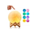 thumbnail image 1 of Lámpara LED 3D Moon Lamp USB con base de madera, 1 of 4