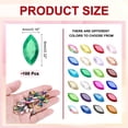 thumbnail image 2 of Uxcell 100Pcs Horse Eye Shape Rhinestones Glass Point Back Beads for Jewelry Making, Green 4x8mm, 2 of 6