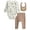 Brown Giraffe, variant on Millie & Myles Infant Pants Set - Baby Clothes for Boys and Girls with Bib and Long Sleeve Bodysuit