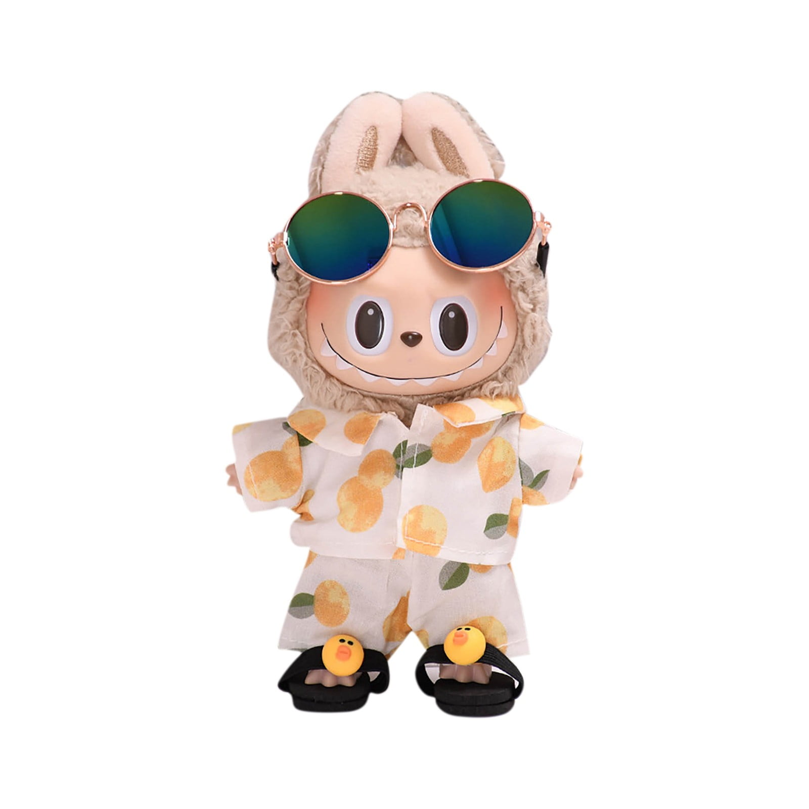 Vêtements Pour Poupée Labubu 17 Cm - Salopette, Chapeau, Lunettes - Tenue Complète - Fait Main