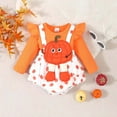 thumbnail image 2 of Jkety Baby Girl Outfits Baby Girl Smocked Thanksgiving Outfit Plaid Bubble Romper Embroidery Turkey Fall Clothes(Orange,3-6 Months), 2 of 7