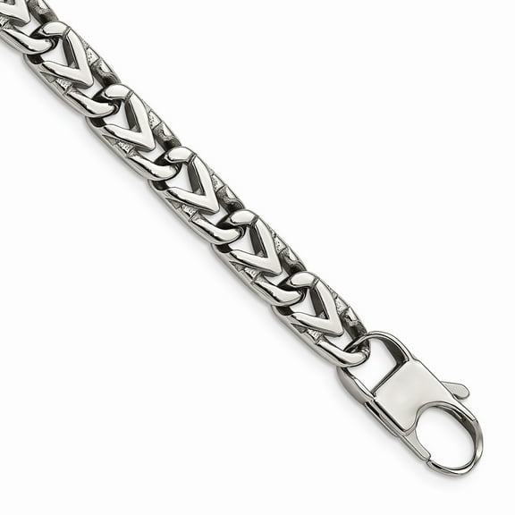 White Stainless Steel bracelet Contemporary 8.5 in 8 mm