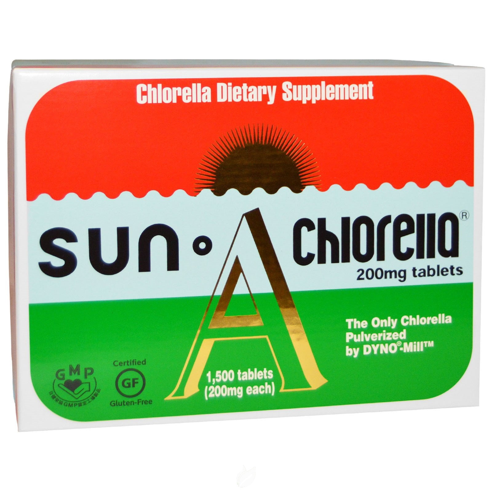 Sun Chlorella Products Chlorella Tabs 200Mg 1500 Tablet, Pack of 2