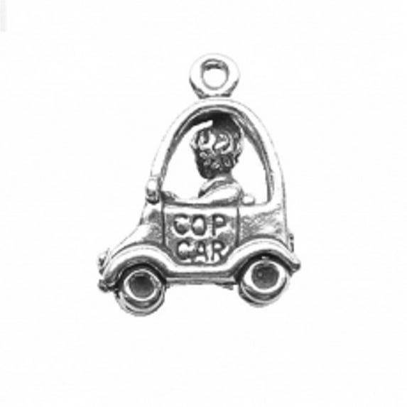 Sterling Silver 30" Unisex 1.5mm Box Chain 3D Cop Or Squad Car Pendant Necklace