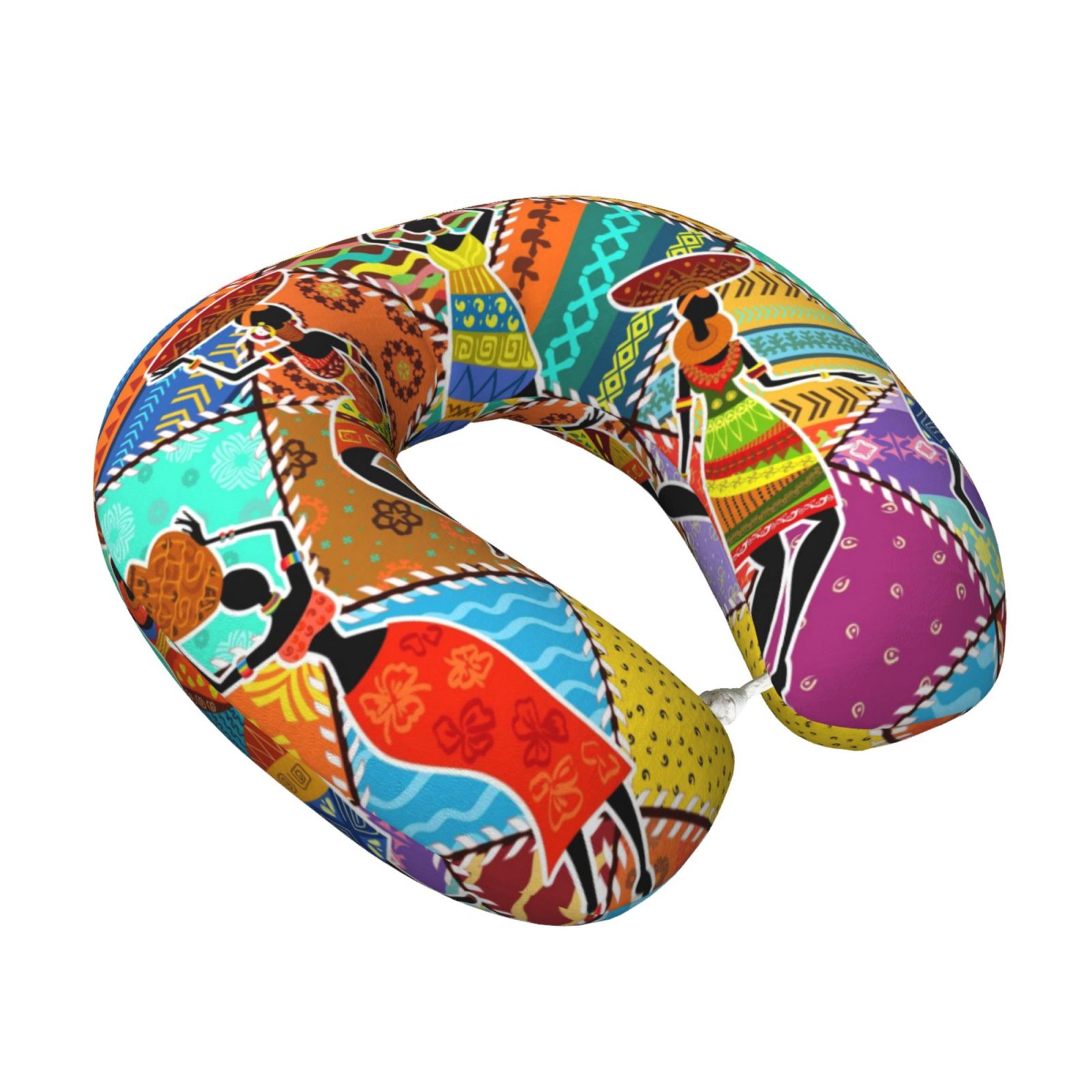 Xecao Dancing African Womans Print Memory Foam Cervical Neck Pillow Versatile U-Shaped Pillows for Home,Office,Camping,Travelling,Soft Washable Cover