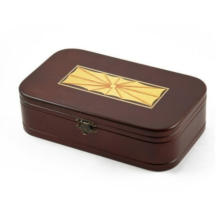 Old World Theme Wooden Keepsake Jewelry Box with Mirror