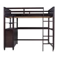 thumbnail image 5 of Full size Loft Bed with Drawers and Desk, Wooden Loft Bed with Shelves - Espresso, 5 of 9