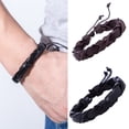 thumbnail image 2 of Handmade Leather Men Women Rope Bracelet Bangle Cuff  Wristband Wrap Adjustable, 2 of 8