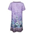 thumbnail image 4 of ORQ Retro Print Ethnic Casual A-Line Pullover Short Women Summer Dress, 4 of 8