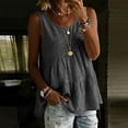 thumbnail image 6 of Paiwinds Women's Linen Sleeveless Tank Top Ruffle Tiered Casual Loose Summer Blouse Flowy Cami Shirt for Daily Vacation, 6 of 8