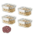 thumbnail image 1 of 4 Pack Airtight Food Storage Container Set, Kitchen Pantry Organization Canisters, Cereal Snack Candy Storage Containers, 460ml, 1 of 7