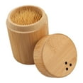 thumbnail image 3 of Soumake Toothpick Storage Box Portable Dustproof Bamboo Large Capacity Round Tooth Pick Holder Dispenser For Hotel Household, 3 of 7