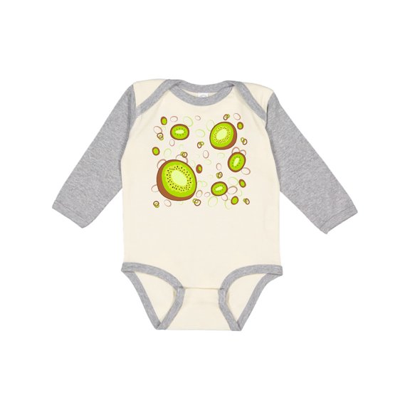 Inktastic Kiwi Fruit Party Boys or Girls Long Sleeve Baby Bodysuit