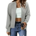 thumbnail image 3 of cocolona Womens Fall Jackets Long Sleeve Zip Up Sweatshirts Tops Trendy Casual Solid Color Jacket Coats with Pockets, 3 of 8