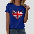 thumbnail image 2 of ORT Women American Flag Shirts USA Flag Stars Stripes Graphic Blouse Patriotic Shirt 4th of July Tee Tops Crewneck Summer T-Shirt(Z4-Blue,M), 2 of 4