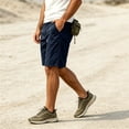thumbnail image 5 of Men's Flex Casual Cargo Shorts, Lightweight Water Resistant Golf Shorts,Comfortable Stretch Waist Work Shorts with Multi-Pocket Navy S, 5 of 9