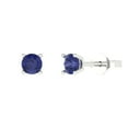 thumbnail image 2 of 0.5 Ct Round Cut Studs Blue Tanzanite 18K White Solid Solid Gold Everyday Dainty Earrings Push Back, 2 of 7