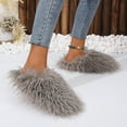 thumbnail image 4 of Women's Curly Furry Slippers, Indoor Thermal Cozy Fuzzy Shoes, Warm Bedroom Floor Plush Slippers With Non-slip Sole, 4 of 8