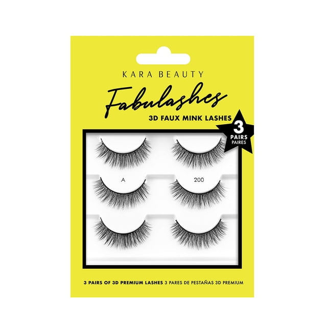 Pestañas postizas Kara Beauty Fabulashes 3D de visón sintético 3 pares