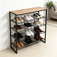 thumbnail image 4 of Better Homes & Gardens Jace 5-Tier Shoe Rack, Metal Steel, 15 Pairs of Shoes, Multi-Functional, 4 of 9