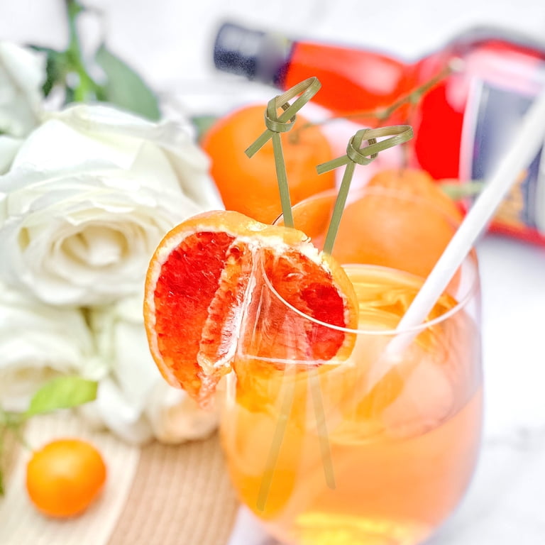 Spldsun 100 Pièces Bambou Bâton Cocktail, Bâtonnet Cure Dents Décoratif, Brochettes à Cocktail, Pic Brochette Bois, pour Fruits, Snacks, Divertissements, Sandwiches (12cm
