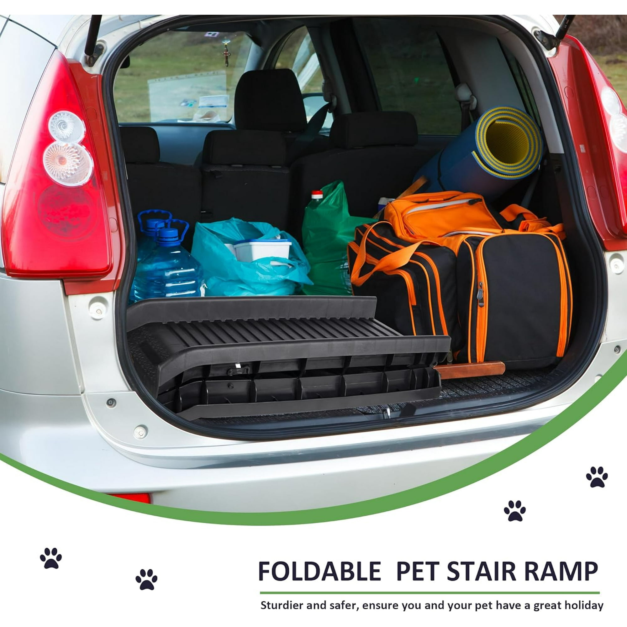 Portable Folding Car Dog Ramp for Large Dogs Black LIVINGbasics