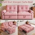 thumbnail image 2 of Leumius 77" Convertible Sofa Bed,2-in-1 Cloud Loveseat Sleeper Sofa with Steel Frame & USB, Chenille Pull Out Bed for Living Room/Bedroom/Apartment,Pink, 2 of 8
