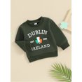 thumbnail image 4 of Elippeo Girls Boys Irish Day Sweatshirts 6M 12M 18M 24M 3Y 4Y 5Y Long Sleeve Crewneck Letter Clover Print Loose Pullover, 4 of 9