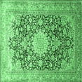 thumbnail image 1 of Ahgly Company Indoor Square Medallion Emerald Green Traditional Area Rugs, 4' Square, 1 of 4