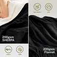 thumbnail image 3 of Heat Blanket \uDx\uD Throw Soft Flannel & Sherpa Reversible Electric Blanket with Heat Settings Timer Setting and Hours Auto-Shut Off, 3 of 7