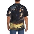 thumbnail image 3 of Gukieu Sleeping Dragon In Forest Print Men's Short-sleeved Shirts, Button-down Pocket Shirts, T-shirts, Beach Vacation Travel Summer Clothing-Small, 3 of 5
