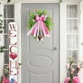 thumbnail image 6 of Valentine's Day Bow Pine Needle Wreath Decoration Wisteria Door Hanging Artificial Greenery for Home Decor, Holiday Decorations, Party Decor, 6 of 6