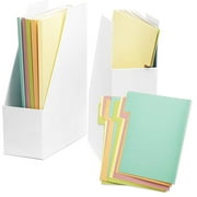 Foldable Magazine File Holders Folders Multicolor Set of 2 Desk Office Organizer Bookshelf Space Management