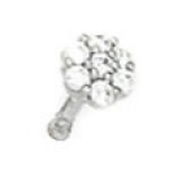 14k White Gold Cubic Zirconia Flower Body Piercing Jewelry Nose Stud