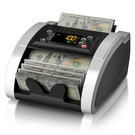 Aneken Money Counter Machine with Value Bill Count, Dollar, Euro with UV/MG/IR/DBL/HLF/CHN Counterfeit Detection, Bill Cash Counting