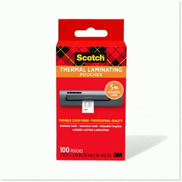 HolidayLam 100-Pack: Clear 5 mil. Thermal Laminating Pouches for Homemade Ornaments, Banners, and Gift Tags. Ideal Holiday Supplies, Fits 2.3x3.7 in. Business Card Sized Paper.