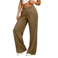thumbnail image 2 of Liuinsasek Women's High Waist Straight Wide-Leg Pants Fashionable Versatile Casual Solid Color Elastic-Waist with Pockets Spring Summer Outfits, 2 of 7
