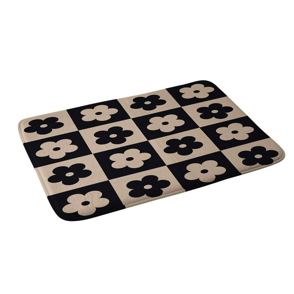 Society6 Mariamariacreative Bloom Check Tan Bath Mat 34" x 21"