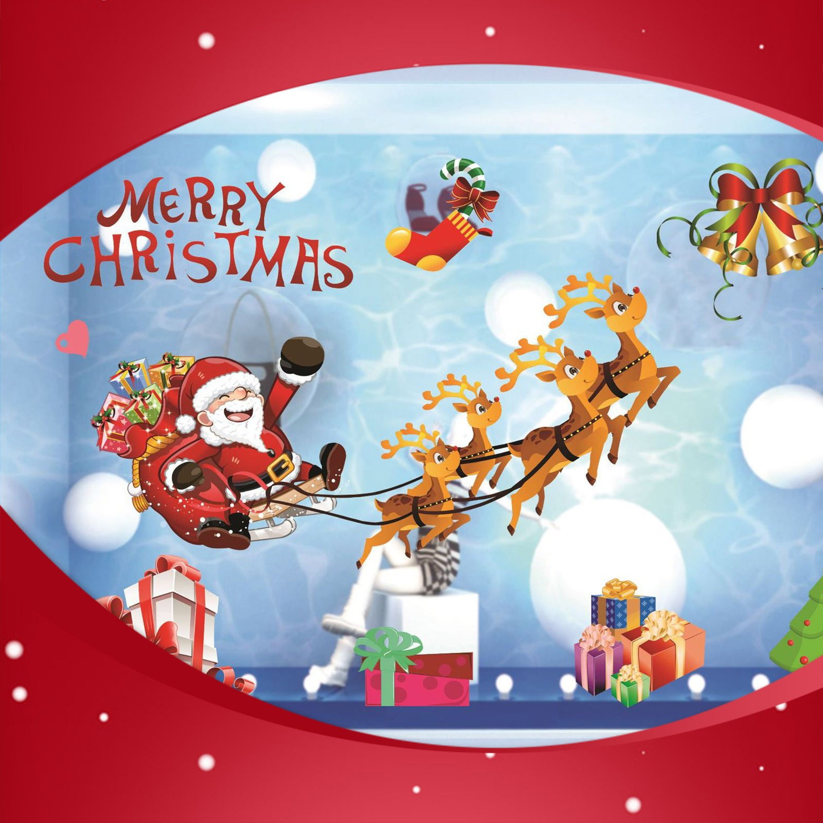 Merry Christmas Wall Art Removable Home Vinyl Window Wall Stickers Decals Decor 