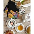 thumbnail image 4 of Spring Flowers Kitchen Dish Towels for Drying Dishes Set of 2, Watercolor Country Colorful Floral Black Waffle Weave Microfiber Hand Tea Bathroom Towels Quick Dry & Absorbent Towel 15.7x23.6, 4 of 7