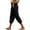 Black, variant on Women's High Waisted Capri Pants Loose Fit Casual Cuffed Ankle Pants Elastic Waist Solid Color Trousers for Women Daily Wear