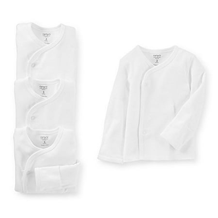- Carter's Unisex Baby 4 Pack Side Snap Tees (Baby) - White - Newborn