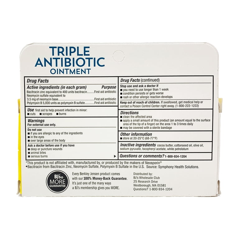 Berkley Jensen Triple Antibiotic Ointment for Minor Cuts, Scrapes