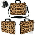 thumbnail image 2 of LSS 13.3 inch Laptop Sleeve Bag Notebook with Side Pocket, Soft Carrying Handle & Removable Strap for 12" to 13.3", Leopard Print, 2 of 3