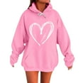 thumbnail image 2 of Kilaqueen Plus Size Hoodies for Women Fashion Heart Graphic Printed Oversized Sweatshirt Soft Long Sleeve Pullover Tops Stretch Loose Fall Winter Outfits, 2 of 6