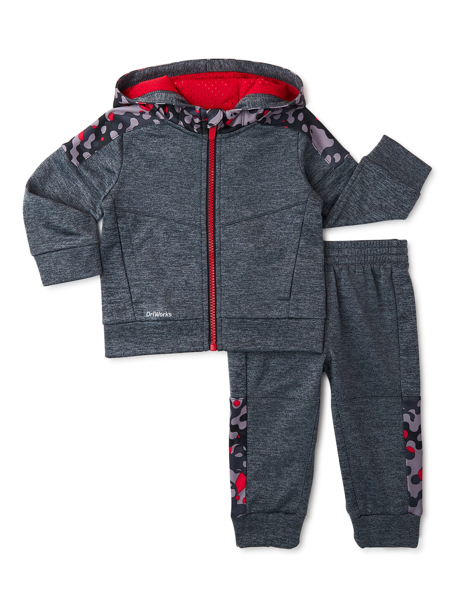 Athletic Works Baby Boys Tech Fleece Set Jacket and Pants, 2-Piece Outfit Set, Sizes 0/3-24 Months