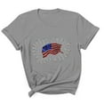 thumbnail image 2 of 4Th of July Shirts Cadancy,Summer Short Sleeve Tops for Work Trendy,Nice Shirts,Usa American Patriotic Flag Red White Blue Shirt Round Neck,Beach Vacation Blouses,Ropa Para Mujer De Verano,Gray 2X, 2 of 5